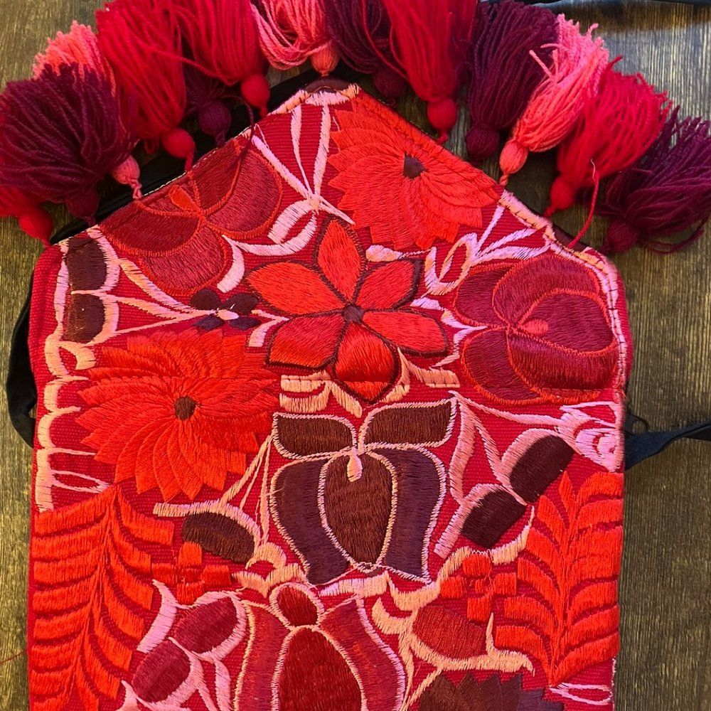 Spectacular gift! Gorgeous Handmade Embroided Clutch / Cross-body purse, Red